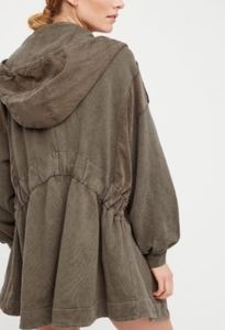 Free People Hooded Jacket in Military Green